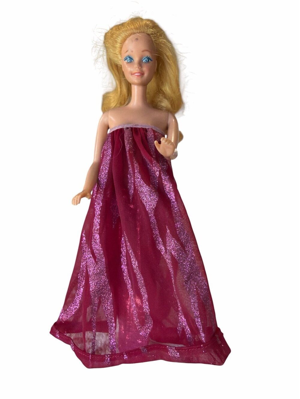 Vintage Barbie Doll in Sparkly Pink Gown